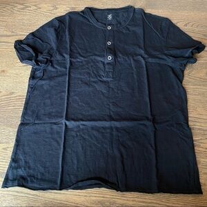 Woman’s INC short sleeve 3 button henley tee shirt size Large